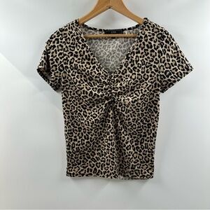 Leopard V Neck T Shirt